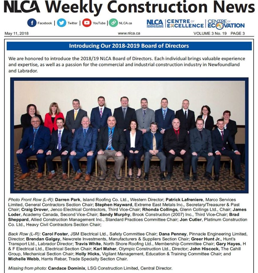 NLCA Weekly Construction News