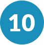 Number 10 within a solid circle